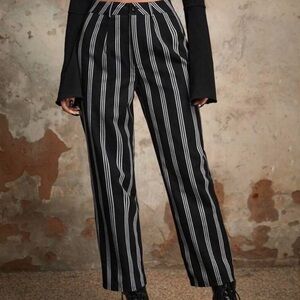 Striped Black and White Women's Pants